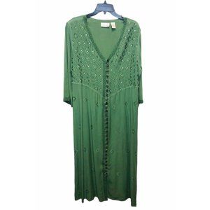 Soft Surroundings Embroidered Long Dress Sequins